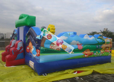Encerado de salto inflável comercial do PVC do castelo 7x7m 0.55mm do parque de diversões/jardim zoológico