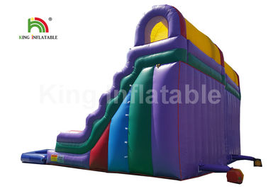 Corrediça de água inflável dobro do PVC de Plato com piscina garantia de 1 ano