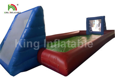Passo de futebol exterior azul inflável da explosão do PVC do campo de futebol dos adultos gigantes/0.55mm
