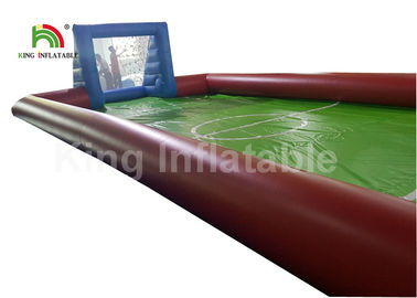 Passo de futebol exterior azul inflável da explosão do PVC do campo de futebol dos adultos gigantes/0.55mm