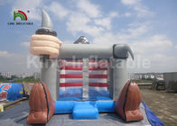 Leão-de-chácara de salto inflável do castelo do tema do pirata do PVC cor cinzenta exterior de 4 x de 3m