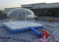 Globo inflável da neve do Natal/barraca clara da bolha com colchão e zíper de ar