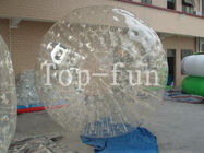 Bola zorbing inflável clara exterior/bolas de vidro grandes com garantia de 1 ano