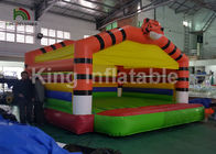 Castelo de salto inflável do leão-de-chácara do tigre alaranjado de encerado do PVC para o divertimento exterior
