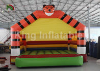 Castelo de salto inflável do leão-de-chácara do tigre alaranjado de encerado do PVC para o divertimento exterior