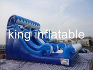 corrediça seca inflável de encerado do PVC de 0.55mm azul/corrediça branca unida para o divertimento