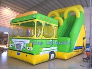 Estilo bonito fresco costurado do ônibus da corrediça de água de encerado do PVC dobro inflável