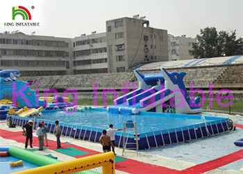 Água inflável azul/branca estaciona o multi divertimento em brinquedos da corrediça, da associação e da água