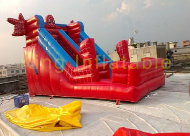 Homem-aranha vermelho/azul inflável seca a corrediça que gigantes exteriores Waterproof/anti - corrediça UV