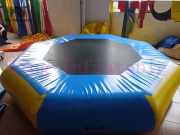 Brinquedo inflável amarelo/do azul 3m diâmetro da água do parque do trampolim do PVC para o parque da água