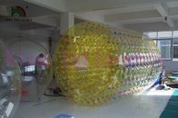 brinquedo inflável do rolamento da água do diâmetro de 2.4m para o rolo inflável amarelo da água do PVC das crianças