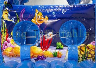 O mundo colorido do mar caçoa o curso de obstáculo inflável dos brinquedos internos com fogo - materiais retardadores do PVC