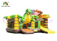 Castelo Bouncy da explosão do PVC do tema do dinossauro com aventura da selva da corrediça para crianças