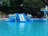 Brinquedo grande inflável do golfinho da corrediça do ar de encerado do PVC do anúncio publicitário 0.9mm para o parque da água