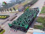 Jogos infláveis dos esportes do PVC labirinto gigante inflável verde/azul do laser do curso de obstáculo