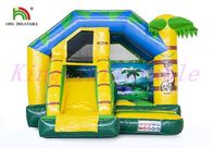 Castelo de salto inflável do tema tropical do animal selvagem com a corrediça anti - rompido