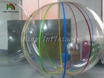 caminhada transparente do PVC de 1.0mm na bola inflável da água com cordas azuis