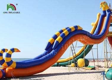 Corrediça de água inflável do PVC de Plato do cavalo marinho/corrediça água gigante azul do amarelo para arrendamentos