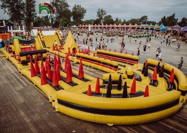 Jogos infláveis dos esportes EN14960/curso de obstáculo inflável com ventilador do CE