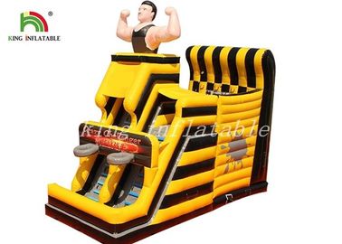 Campo de jogos combinado inflável amarelo/do preto esporte pelo encerado do PVC para crianças