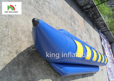 Encerado inflável azul do PVC do barco da água de 6 barcos de pesca com mosca dos assentos