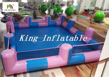 Tipo piscina inflável da associação do PVC do costume 0.9mm com azul e o cor-de-rosa, 12x8m