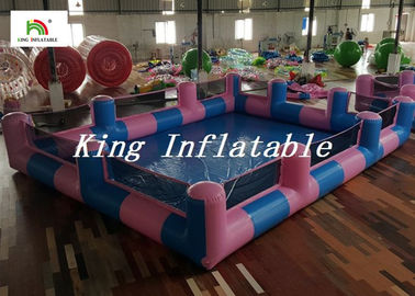 Tipo piscina inflável da associação do PVC do costume 0.9mm com azul e o cor-de-rosa, 12x8m