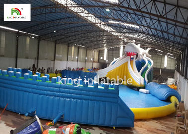 Piscina inflável dos desenhos animados gigantes com a costura bilateral do dobro da corrediça