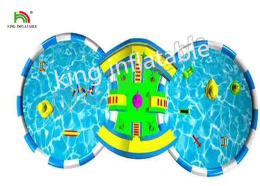 Parques infláveis gigantes da água da terra com piscina da corrediça dois para exterior