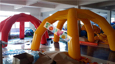 O ar quente do PVC selou a barraca amarela inflável da barraca da aranha/do evento cargos herméticos do quadro