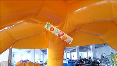 O ar quente do PVC selou a barraca amarela inflável da barraca da aranha/do evento cargos herméticos do quadro