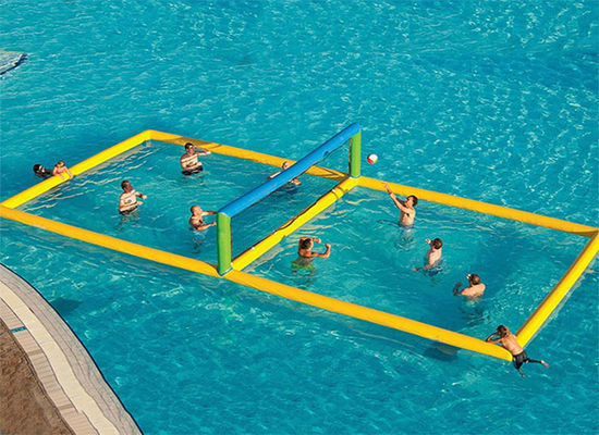 Corte de voleibol inflável hermética do parque da água do PVC que flutua para adultos das crianças