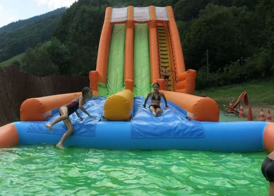 piscina de 0.55mm Plato Inflatable Water Slide With
