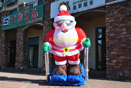 3m Santa Claus Skiing Dancing Skateboarding inflável