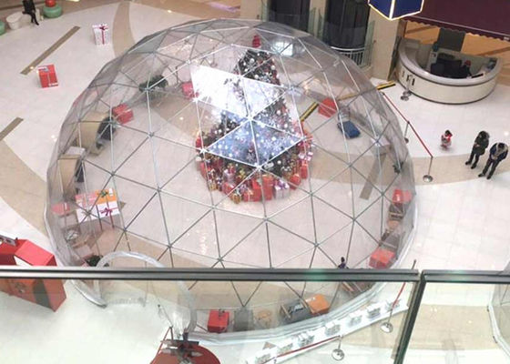 Barraca Geodesic do quadro da estrela da barraca portátil da abóbada Geodesic de 5m com tampa de Pvc clara
