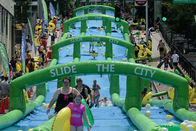 Corrediça inflável exterior longa personalizada da cidade do jogo dos esportes de água de 100m para adultos