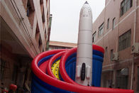 Corrediça de água inflável de giro com do Waterslide exterior do Moonwalk de Rocket divertimento deslizante