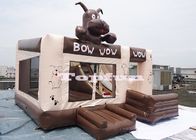 castelo de salto do leão-de-chácara do chocolate inflável de encerado do PVC de 0.55mm com corrediça