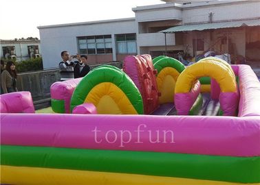 Encerado do PVC de Plato, jogo inflável do obstáculo do parque de diversões para crianças