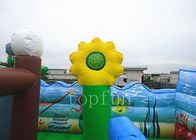 Parque de diversões inflável alugado comercial, terra do divertimento do tema do oceano de encerado do PVC