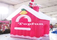 Casas vermelhas infláveis do mini Feliz Natal para a decoração do Xmas de Papai Noel
