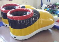 Sapatas infláveis amarelas do PVC para o campo de futebol inflável interessante de passeio da raça