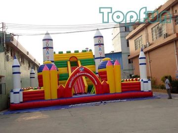 Castelo de salto do centro do lançamento de Rocket 10m x 10m personalizados para o parque de diversões