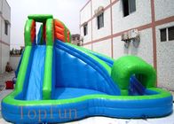 encerado inflável verde do PVC das corrediças de água 0.55mm das crianças de 6 x de 6m com associação