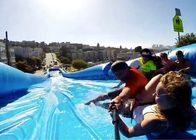 Corrediça de água inflável personalizada de 300m, jogo azul da água do verão da rampa natural