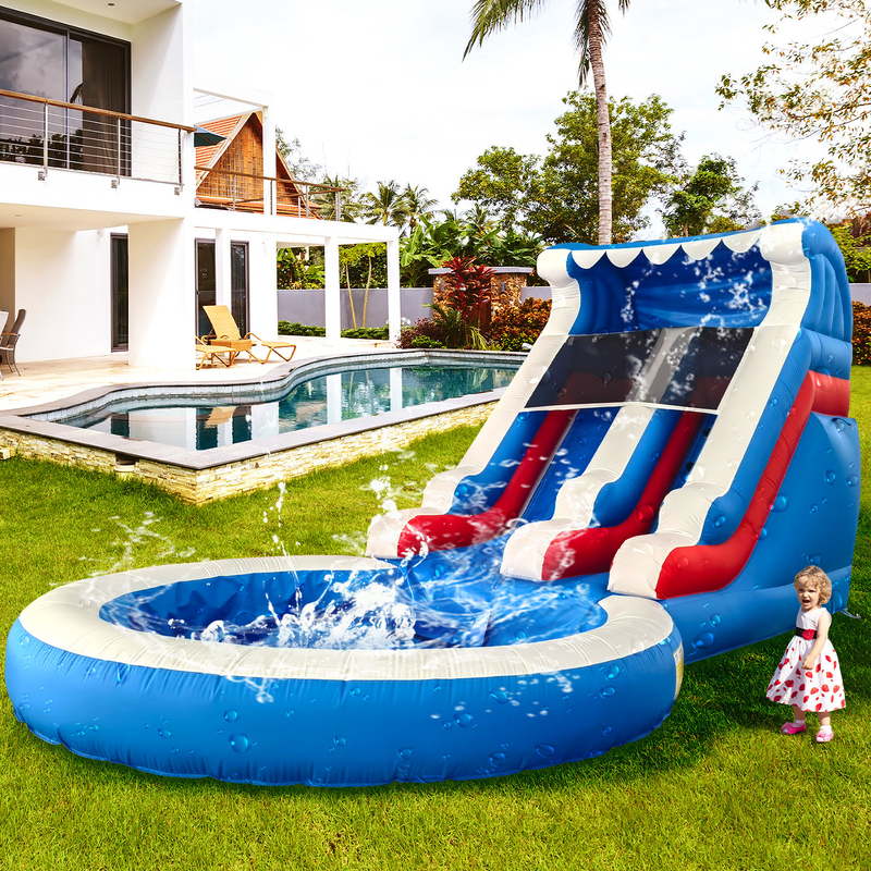 Vendas directas de fábrica Slide de água inflável com piscina Slides de água infláveis para adultos e crianças