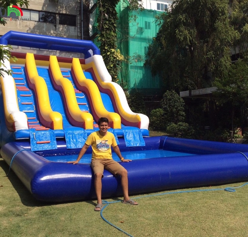 Slides infláveis secos para o exterior Slides infláveis de água para piscina Slides infláveis para parque aquático