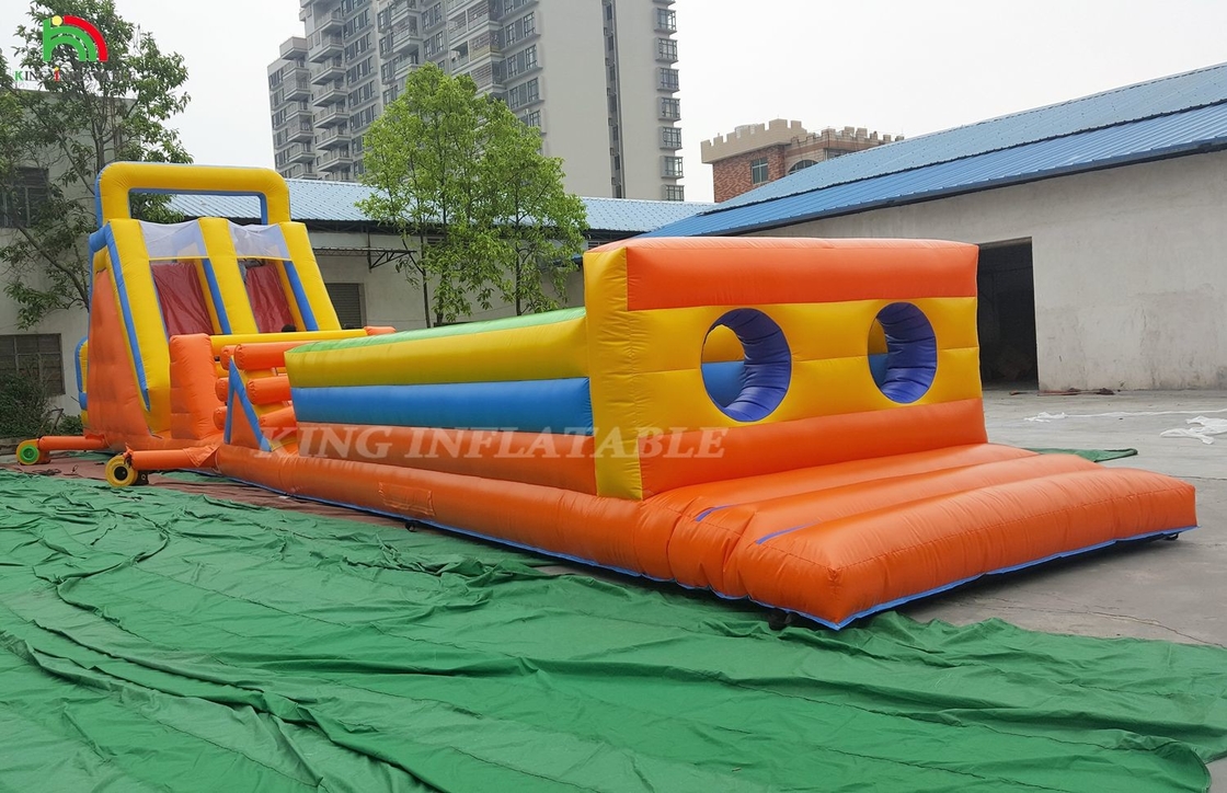 Desporto personalizado Jogos de Carnaval infláveis Desafio de corrida de obstáculos infláveis com pista dupla de escalada e escorrega
