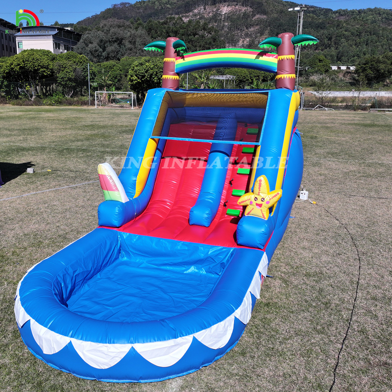 Deslizamento de água comercial PVC deslizamento de água inflável para criança deslizamento de água inflável com piscina deslizamento seco úmido adulto