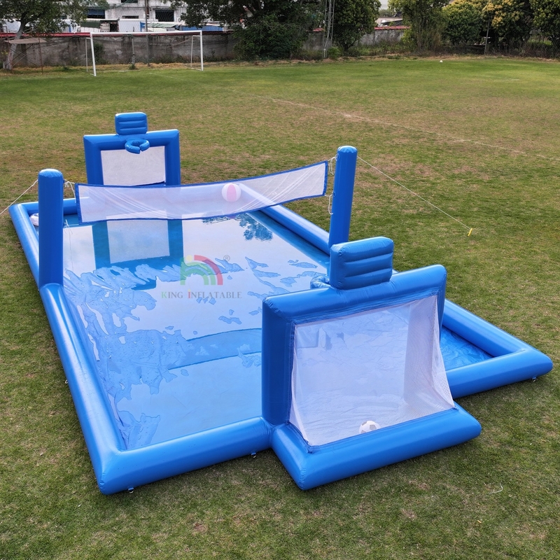 PVC inflável Desporto Jogo Azul inflável Voleibol de Água Rede Campo Campo de Futebol Campo Arena Tribunal de Futebol inflável Campo